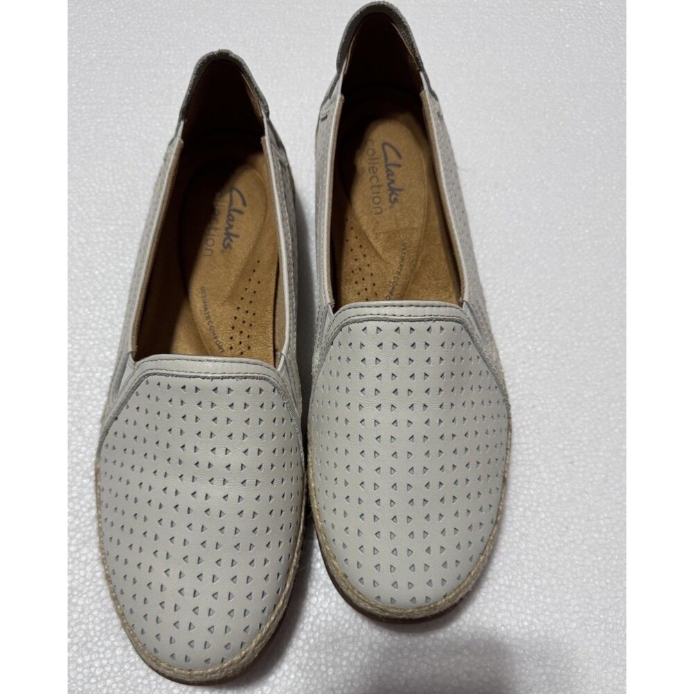 Clark’s Collection Espadrille Slip-ons Elaina Ruby White Size 7.5 Wide New - Picture 3 of 10
